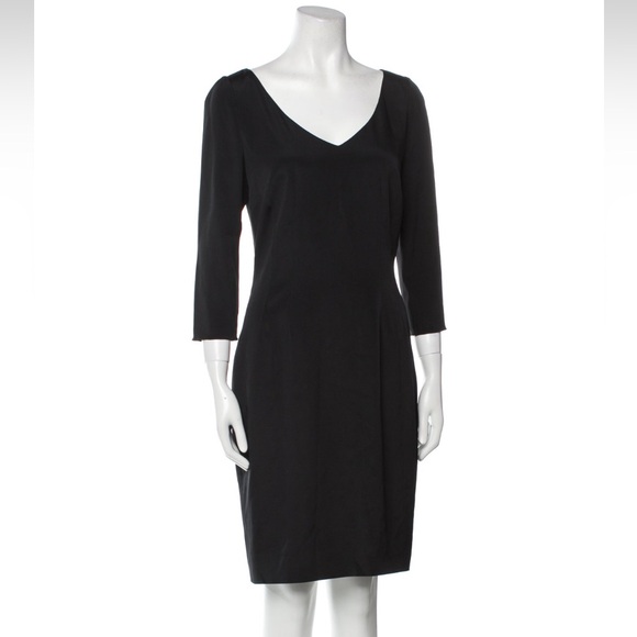 Dolce & Gabbana black silk sheath dress size 42 IT 4-6 US - Picture 1 of 12